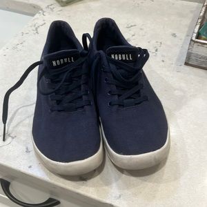 Navy canvas Nobull trainers
